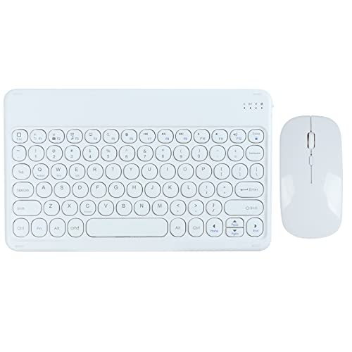 Bluetooth キーボード マウスセット ipad用 タブレット キーボード 薄型 小型 コンパクト 可愛い 充電式 windows/ios/android対応(ホワイ
