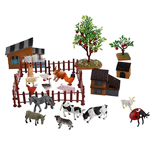 jojofuny 動物フィギュア 農場動物 28個セット 家畜 リアル 動物模型 ミニチュア 動物モデル 情景コレクション 養殖場 農場 インテリア