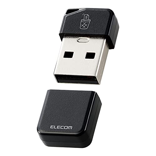 エレコム USBメモリ 32GB USB3.2(Gen1)対応 小型 キャップ付 誤消去防止機能ソフト対応 ブラック MF-USB3032GBK