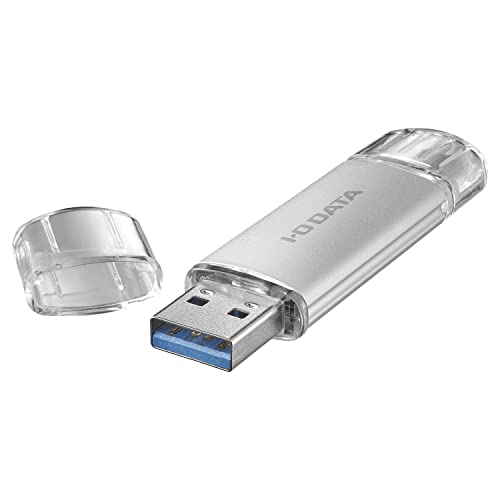 アイ・オー・データ IODATA USBメモリー 64GB USB-A & USB-C搭載 USB 3.2 Gen 1対応 スマホ PC データ共有 日本メーカー シルバー U3C-STD6
