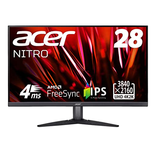 Acer ゲーミングモニター ディスプレイ Nitro 28インチ KG282Kbmiipx 4K(3840×2160) IPS 60Hz 4ms(GTG) HDMI2.0 DCI-P3 90% HDR10 3