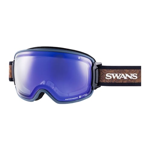 SWANS(スワンズ) 日本製 スキー スノーボード ゴーグル 眼鏡対応 2024-25モデル RIDGELINE 調光 偏光 ULTRALENS くもり止め プレミアムア
