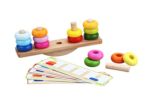 スタッキングおもちゃ 重ねる 積み木 算数 知育玩具 知育 3歳 ブロック バランスゲーム 木製 2歳 4歳 男の子 女の子 [ Classic World ク