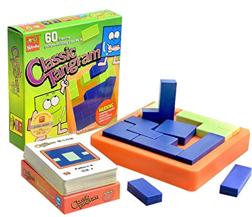 [リトルスワロー] タングラム 図形 パズル ボードゲーム 子供 知育 教育 玩具 大人 脳トレ モザイク ジグソー ファミリーゲーム パーティ