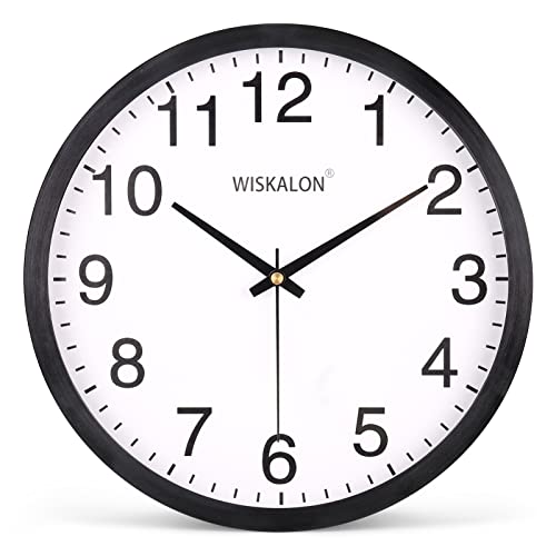 壁掛け時計 連続秒針 静音 アナログ 非電波 掛け時計 クォーツ クロック シンプル おしゃれ 直径25x4.3cm コンパクト（ホワイト） WISKAL