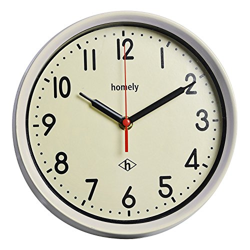 ハットトリック 置き時計・掛け時計 白 22×22×6.5cm HOMELY ビンテージ ウォール クロック 0073824-0002
