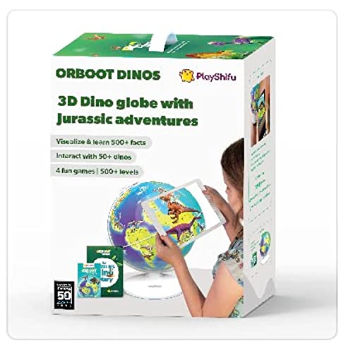 地球儀 恐竜おもちゃ モササウルス 男の子 女の子 ギフト 「AR地球儀」PlayShifu Orboot Dinos（恐竜） 白亜紀 先史時代の地球 直径25セ