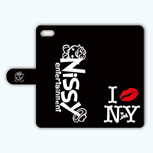 スマートフォン スマホ iPhone アイフォン 11Pro XS/X 8/7 手帳型 ケース カバー 【Nissy Entertainment】006 (黒/白, iPhone8/7)