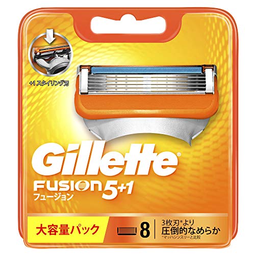 ジレット フュージョン5+1 マニュアル 髭剃り カミソリ 男性 替刃8個入