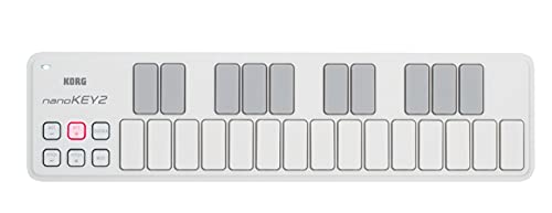 KORG 定番 USB MIDIキーボード nanoKEY2 WH ホワイト 音楽制作 DTM コンパクト設計で持ち運びに最適 すぐに始められるソフトウェアライセ