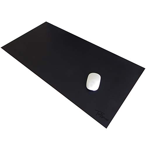 TOSSOW マウスパッド 大型 ゲーミング マウスパッド 滑り止め 洗いやすい マウスパッド 革製のマウスパッド (80*40センチ, 黒)