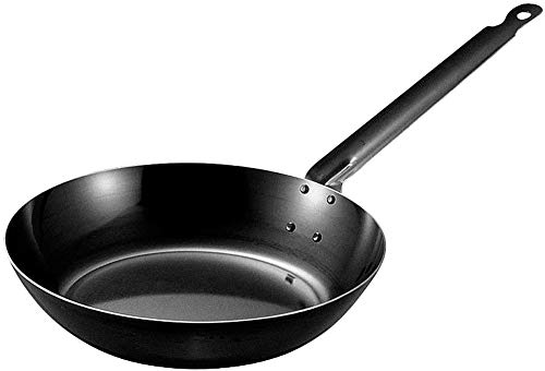 ※他店舗と在庫併用の為、品切れの場合は、ご容赦ください。サイズ(約):内径/38cm、深さ/7cm、柄長/43cm、板厚/2.3mm素材･材質:鉄 (ブルーテンパー材)生産国:日本 (燕三条)対応熱源