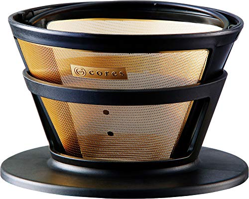 cores(コレス) コーヒードリッパー 丸山珈琲共同開発 ゴールドフィルター 2-8杯用 C286BK ペーパーフィルター不要 風味 香り オリジナ