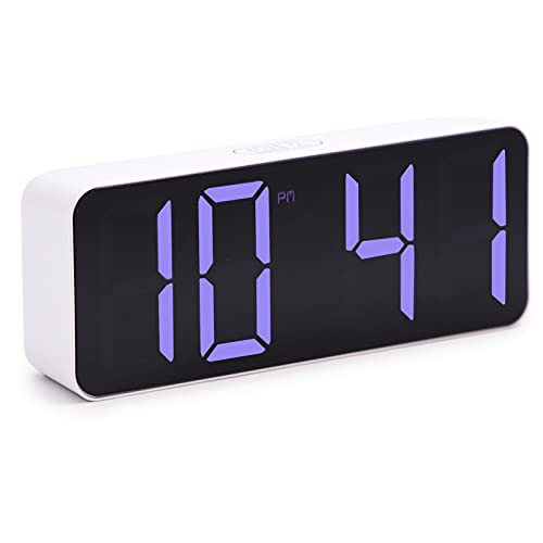 OFFIDIX 目覚まし時計 デジタル時計 おしゃれ 多機能 小型 置き時計ホワイト 寝室 インテリア 温度計 カレンダー プレゼント アラーム機