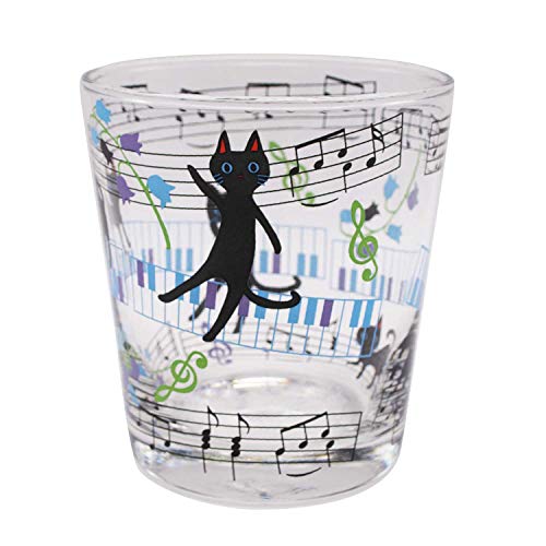 NEKOにゃーご ガラス グラス 約250ml 音符 猫(ねこ)グラス かわいい ギフト ホワイトデー 誕生日プレゼント 人間用 NKO-1010-N