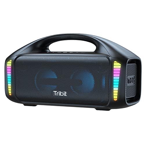 Tribit Bluetoothスピーカー IPX7防水 LEDライト付き 20時間連続再生ブルートゥース スピーカー Bluetooth 5.3 TWS対応 重低音 大型スピ