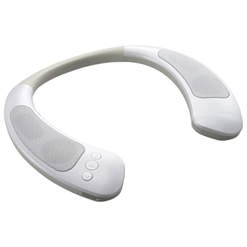 オーム電機 AudioComm Bluetoothワイヤレスネックスピーカー ホワイト 首掛け式 ワイヤレススピーカー Bluetooth ASP-W1000N-W 03-2053 O