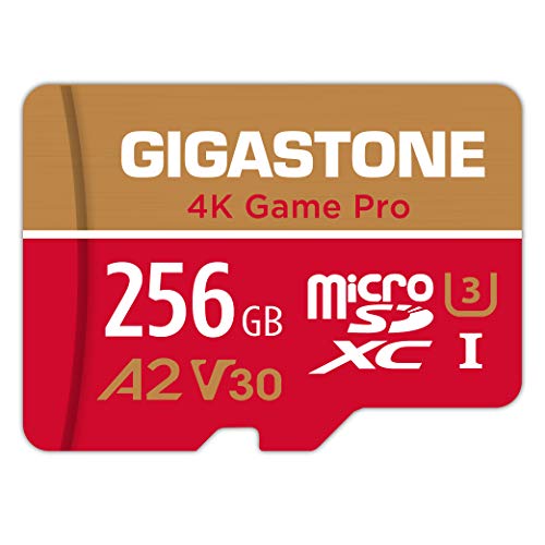 【5年保証 】Gigastone Micro SD Card 256GB A2 V30 マイクロSDカード UHS-I U3 Class 10 100/80 MB/S 高速 Gopro アクションカメラ スポ