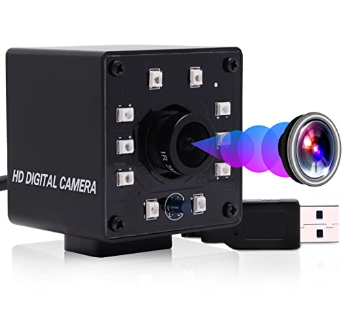 ELP 夜間視力カメラ 高速 480P 100FPS USB ウェブカメラ 200万画素 フルHD 1080P 30FPS ミニカメラ 3.6mmレンズ 広角 監視 ウェブカメラ