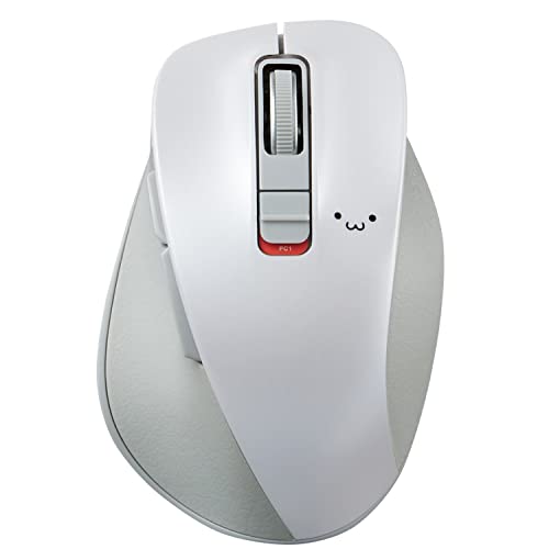 エレコム ワイヤレスマウス Bluetooth EX-G 握りの極み 静音設計 5ボタン マルチペアリング 端末2台切替可 Mサイズ ホワイト フェイス M-
