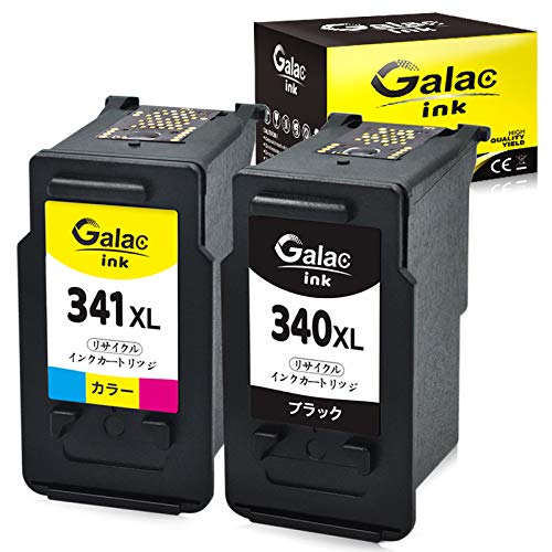 【Galac ink】キャノン Canon BC-340XL+BC-341XL 大容量 残量表示付 340XL+341XL（ブラック+カラー）2個セット【再生インク】BC 340+BC 3