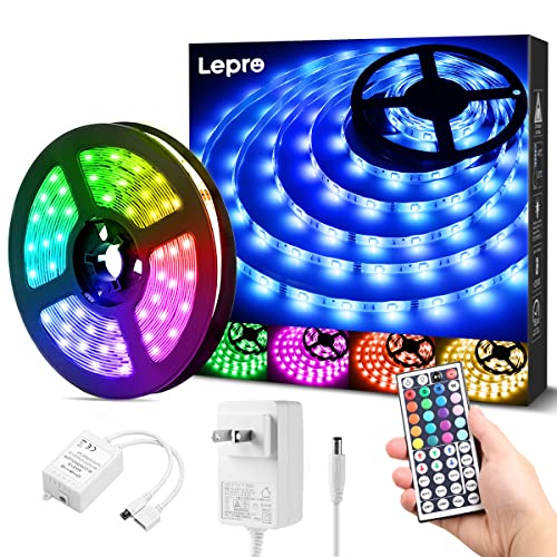 Lepro LEDテープライト 防水 RGB テープライト 5m 屋内屋外兼用 SMD5050 ledテープ DIY マルチカラー 間接照明 44キーリモコン 調光調色