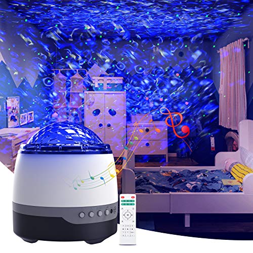 スタープロジェクターライト ベッドサイドランプ 投影ランプ プラネタリウム 10種点灯モード 8種類自然音 不眠対策 Bluetooth対応 タイマ