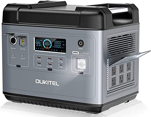 2000Wh ポータブル電源 大容量 OUKITEL P2001無停電電源装置(UPS)りんリン酸鉄リチウム電池625000mAh 最速1.5時間のフル充電時間AC出力20