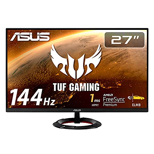 ASUSTek TUF Gaming ゲーミングモニター VG279Q1R 27インチ フルHD IPS 144Hz 1ms HDMI×2 DP Adaptive-sync ELMB 2W+2Wステレオスピーカ