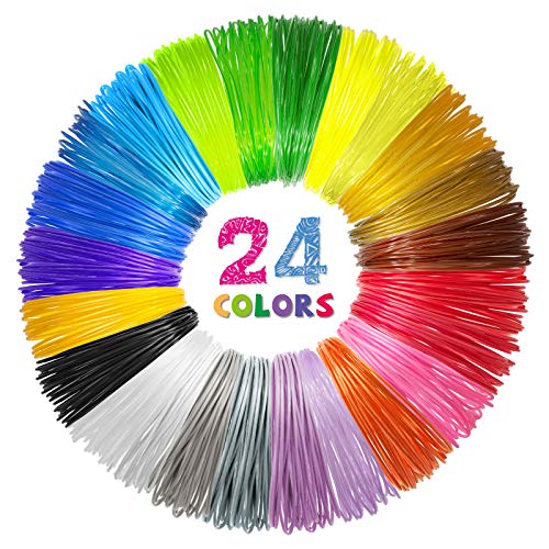 SONGTIY 24色 3Dペン PLAフィラメントリフィル 1.75mm プレミアムフィラメント 3Dプリンター/3Dペン用 各色10フィート 合計240フィート
