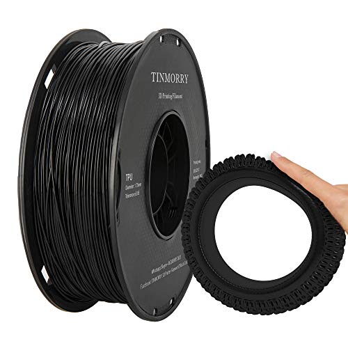 TPU フィラメント,【TINMORRY】3dプリンタ用造形材料, 3dプリンター フィラメント 1.75mm 1Kg (3D Printer Filament Black)