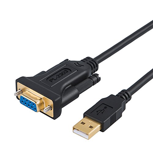 rs232c usb 変換, CableCreation USB to RS232 アダプタ 【PL2303チップセット内蔵】金メッキUSB 2.0（オス）- RS232 （メス） DB9ピン
