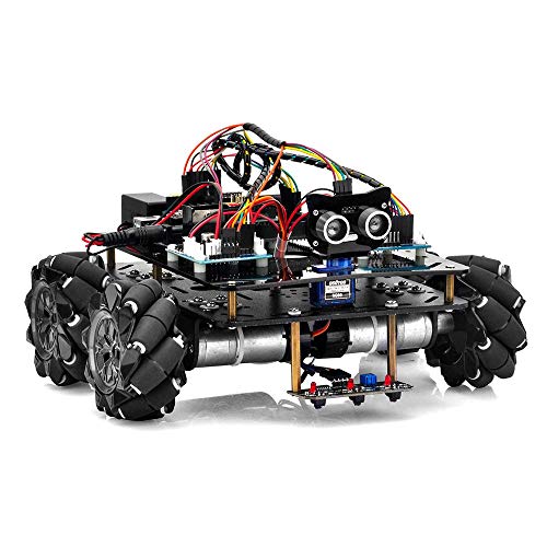 OSOYOO 産業研究開発用 ロボットカー Arduino適用 スマートロボット 4WD 80mm メカナムホイール DC12V モーター STEM 教育 360°全方向移