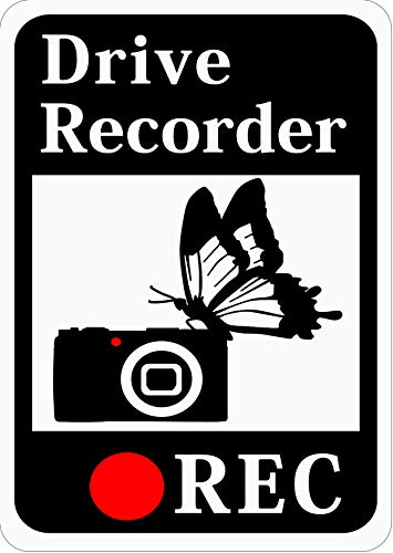 [CraftBunny] ドライブレコーダー搭載ステッカー「蝶とカメラ」 (再剥離ステッカー) s52r