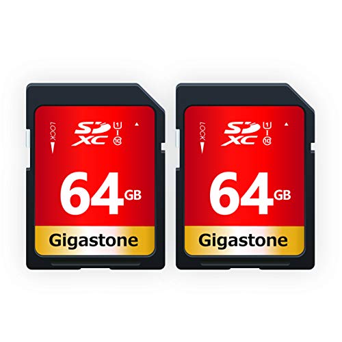 Gigastone 64GB SDカード 2枚セット UHS-I U1 Class 10 SDXC メモリーカード 高速 フルHD ビデオ デジタルカメラ SD card Full HD