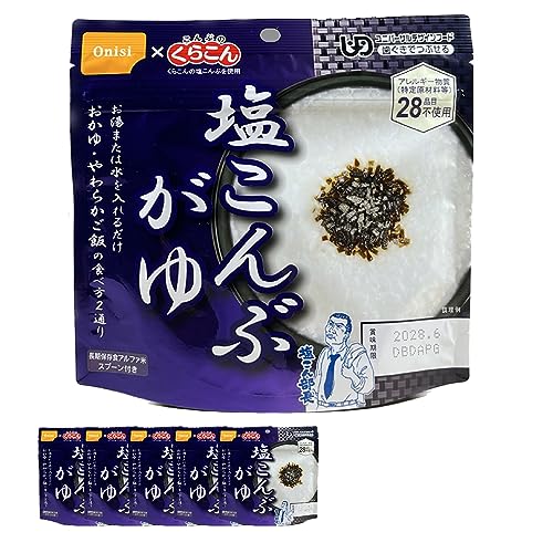※他店舗と在庫併用の為、品切れの場合は、ご容赦ください。説明 商品紹介 こんぶのくらこん「塩こんぶ」を使用したおかゆ。お湯又は水を注ぐだけで本格的なおかゆができあがります。またお湯の量で、おかゆ・やわ