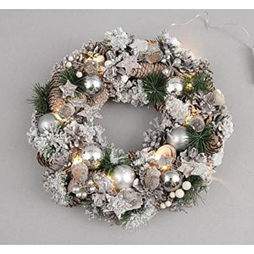 東洋石創 クリスマス飾り クリスマスLEDリーススノーホワイト 41201