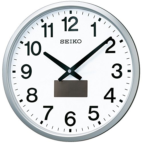 セイコー クロック 掛け時計 ハイブリッドソーラー 電波 アナログ 銀色 メタリック SF242S SEIKO
