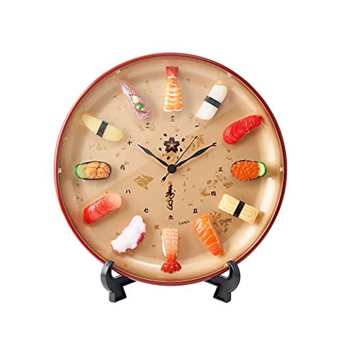 寿司時計プレミアム 食品サンプル 金箔 最高級 和モダン デザイナーズ インテリア 掛け時計 置き時計 両用 お祝い プレゼント ギフト 外