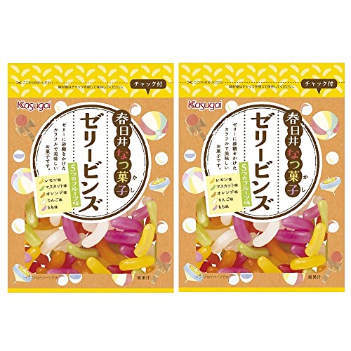 ※他店舗と在庫併用の為、品切れの場合は、ご容赦ください。春日井なつ菓子 ゼリービンズ: ゼリーの外側を砂糖菓子で覆い、カラフルに仕上げたゼリー菓子。5つのフルーツ味（りんご、レモン、マスカット、もも、